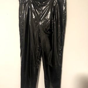 NWOT Black Vinyl Pants